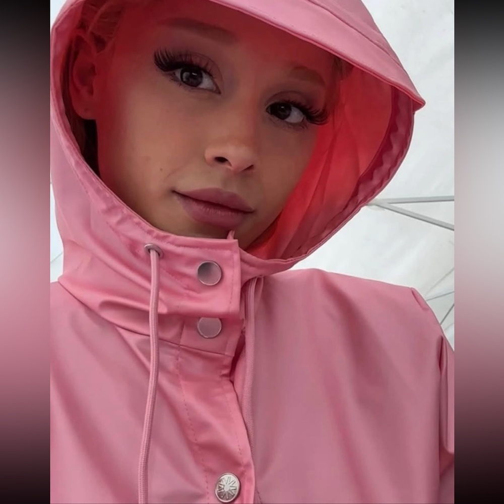 Rains Light Pink Hooded Long Coat